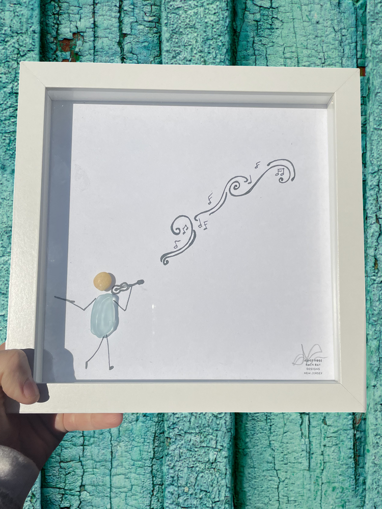 Violin music sea glass art back bay designs