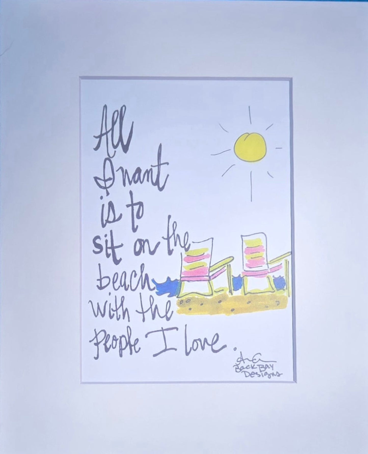 All I want is to sit onthe beach with the people i love print