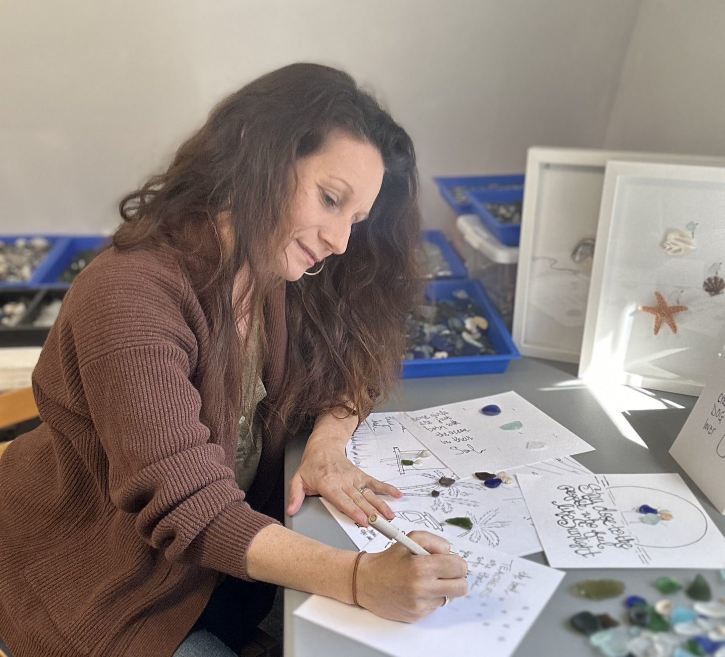 BBD Aimee Artist photo drawing in workshop