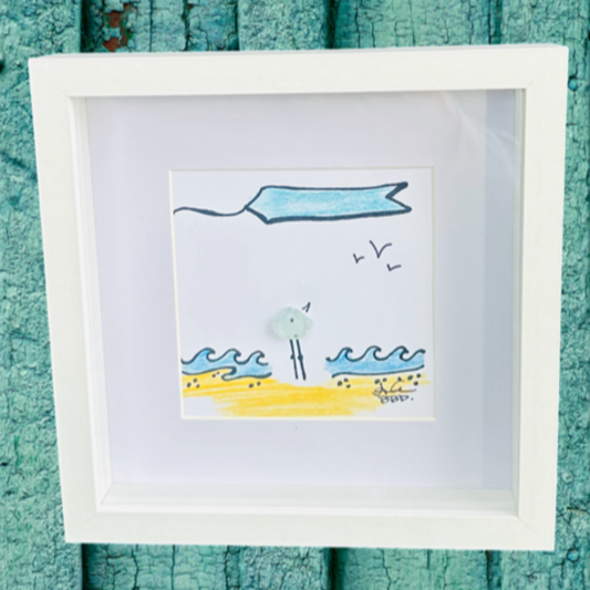 Blank_Banner_Flying_over_Bird_on_Beach_MINI