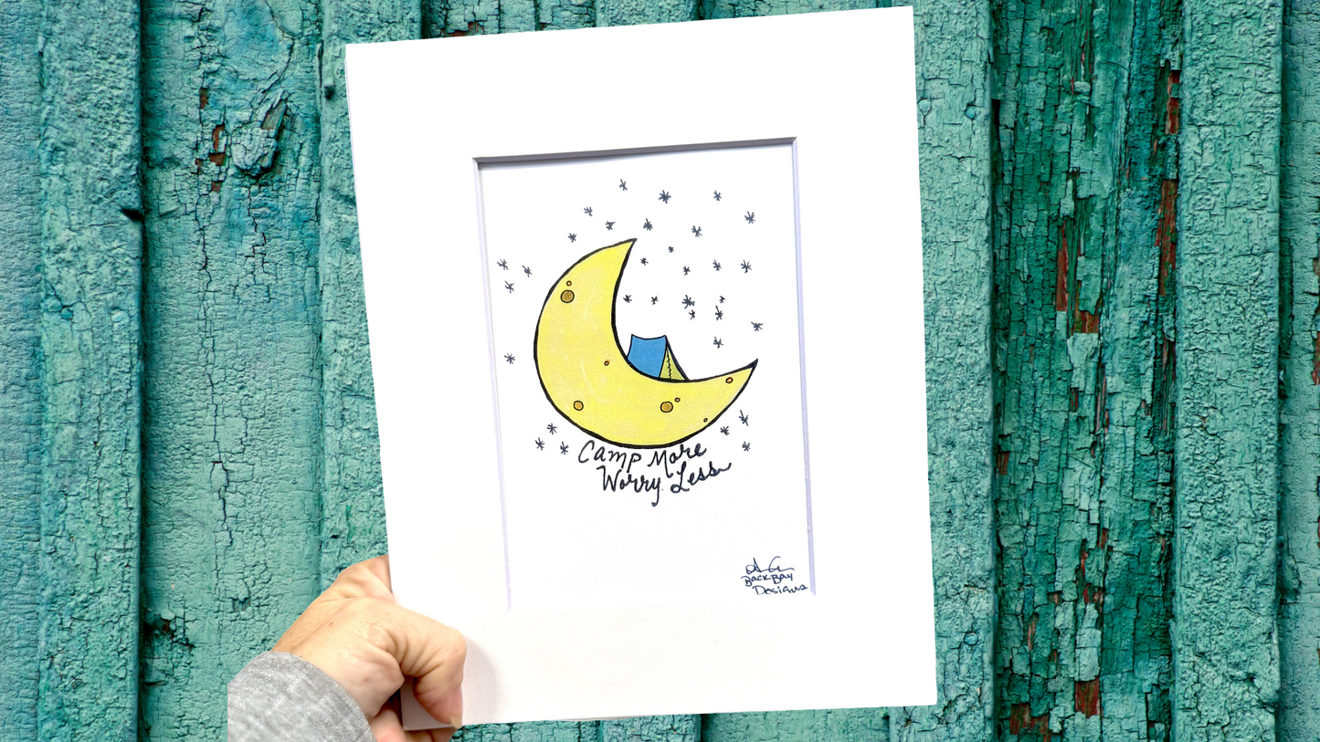 Camp more worry less 8x10 matted print wide