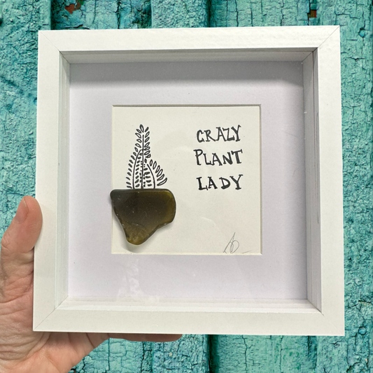 Crazy_Plant_Lady_MINI sea glass art
