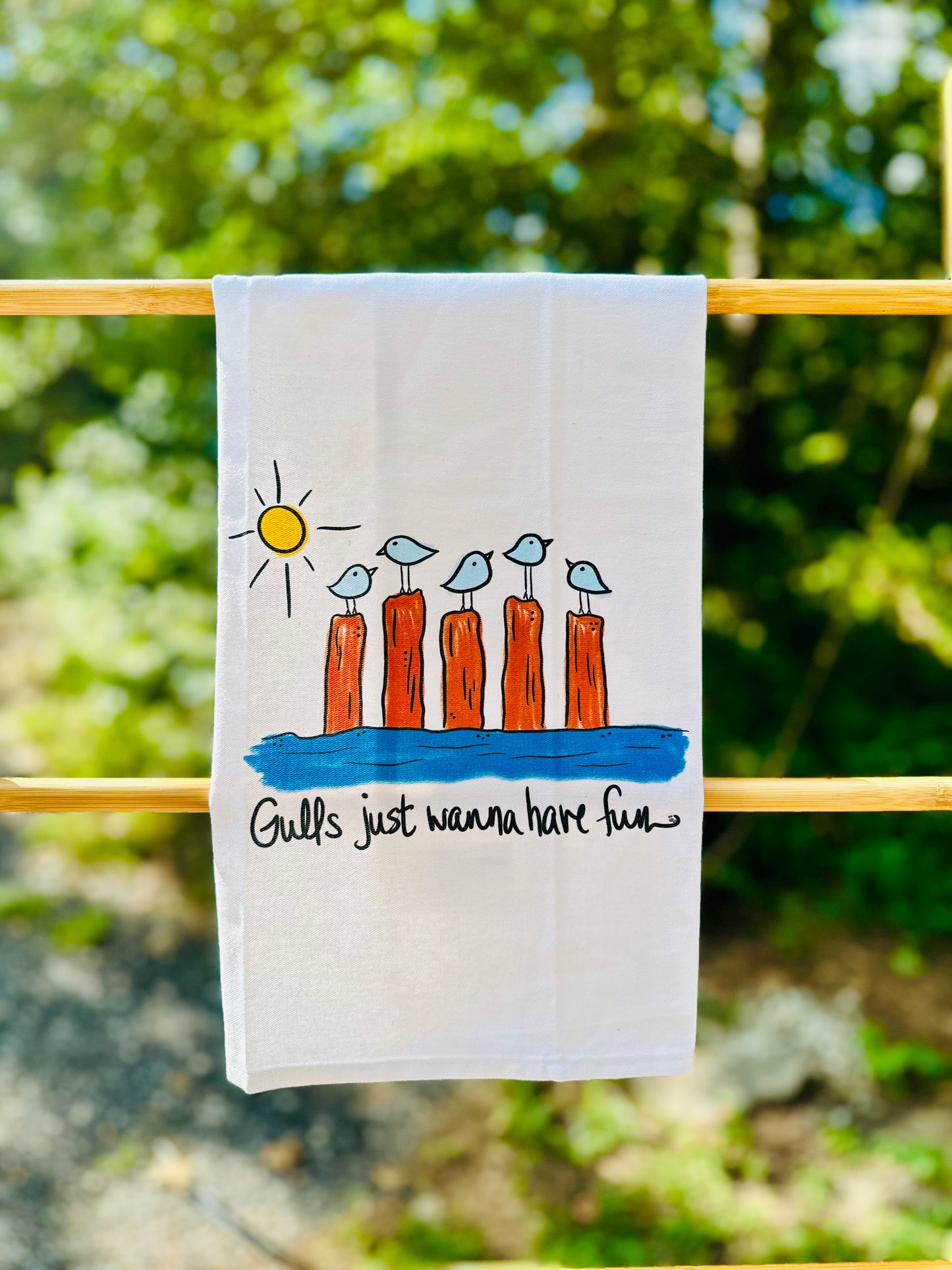 Gulls just wanna Tea Towel