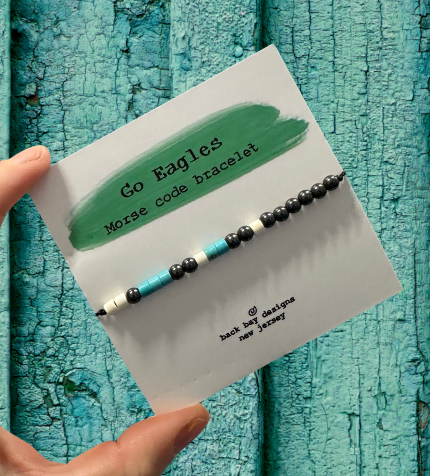 Go eagles Morse code bracelet