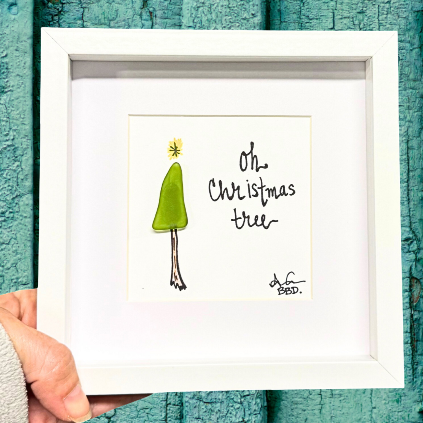 Oh Christmas Tree 6n MINI Sea Glass Art