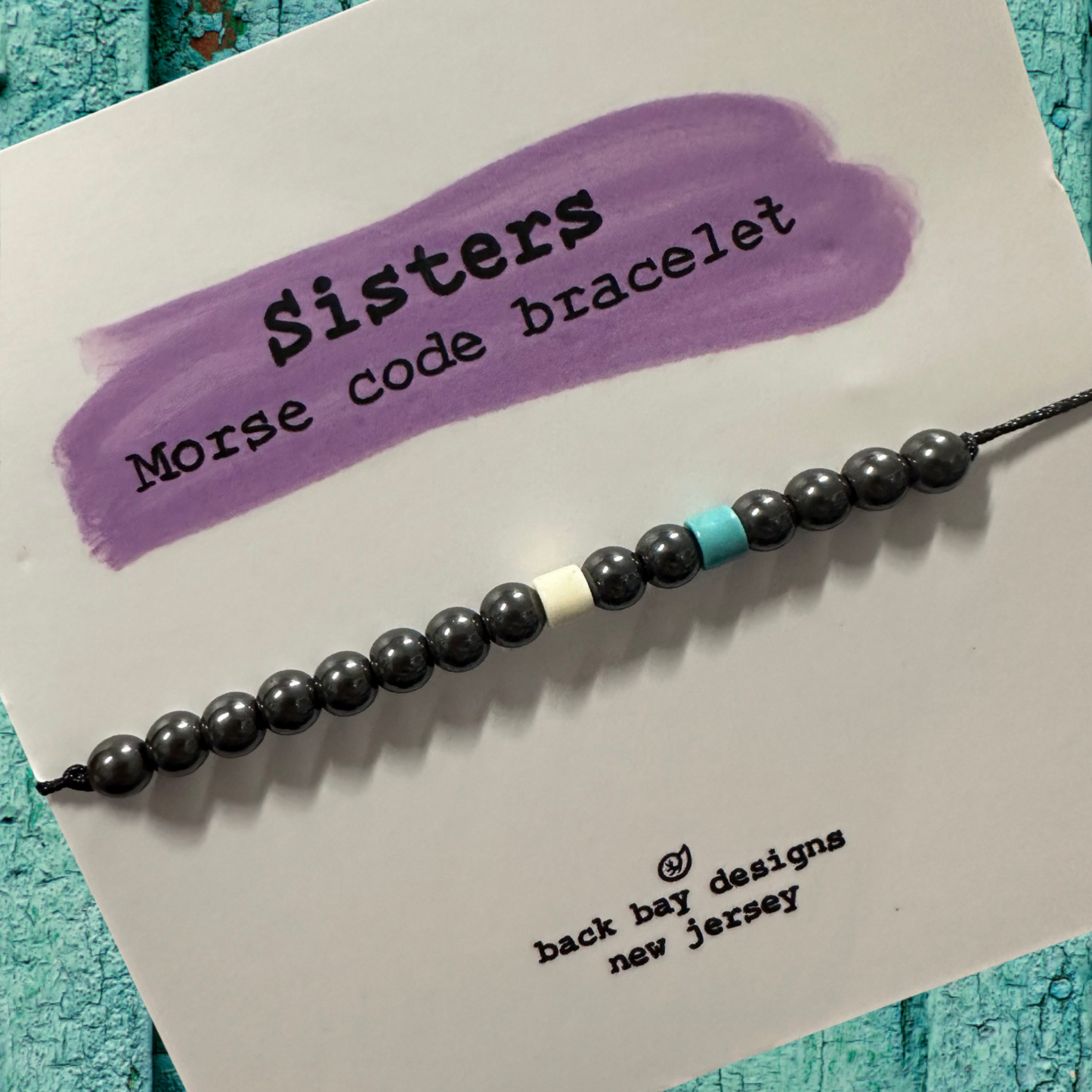 sisters morse code bracelet