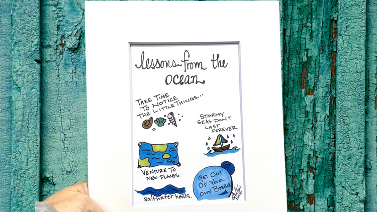 Lessons from the ocean 8x10 matted print 