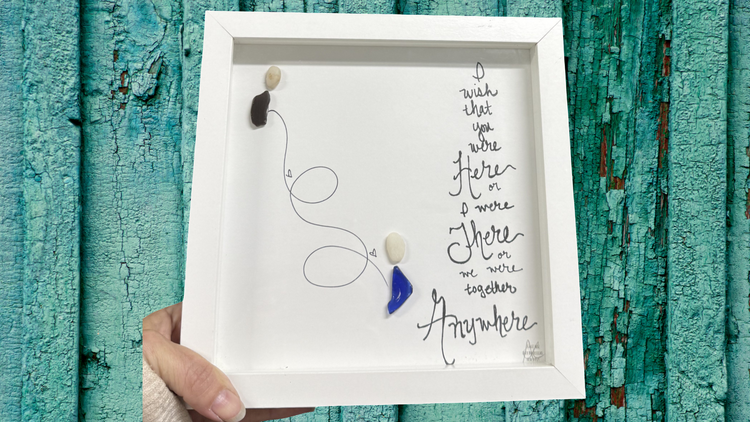 anywhere together 8inch sea glass art 