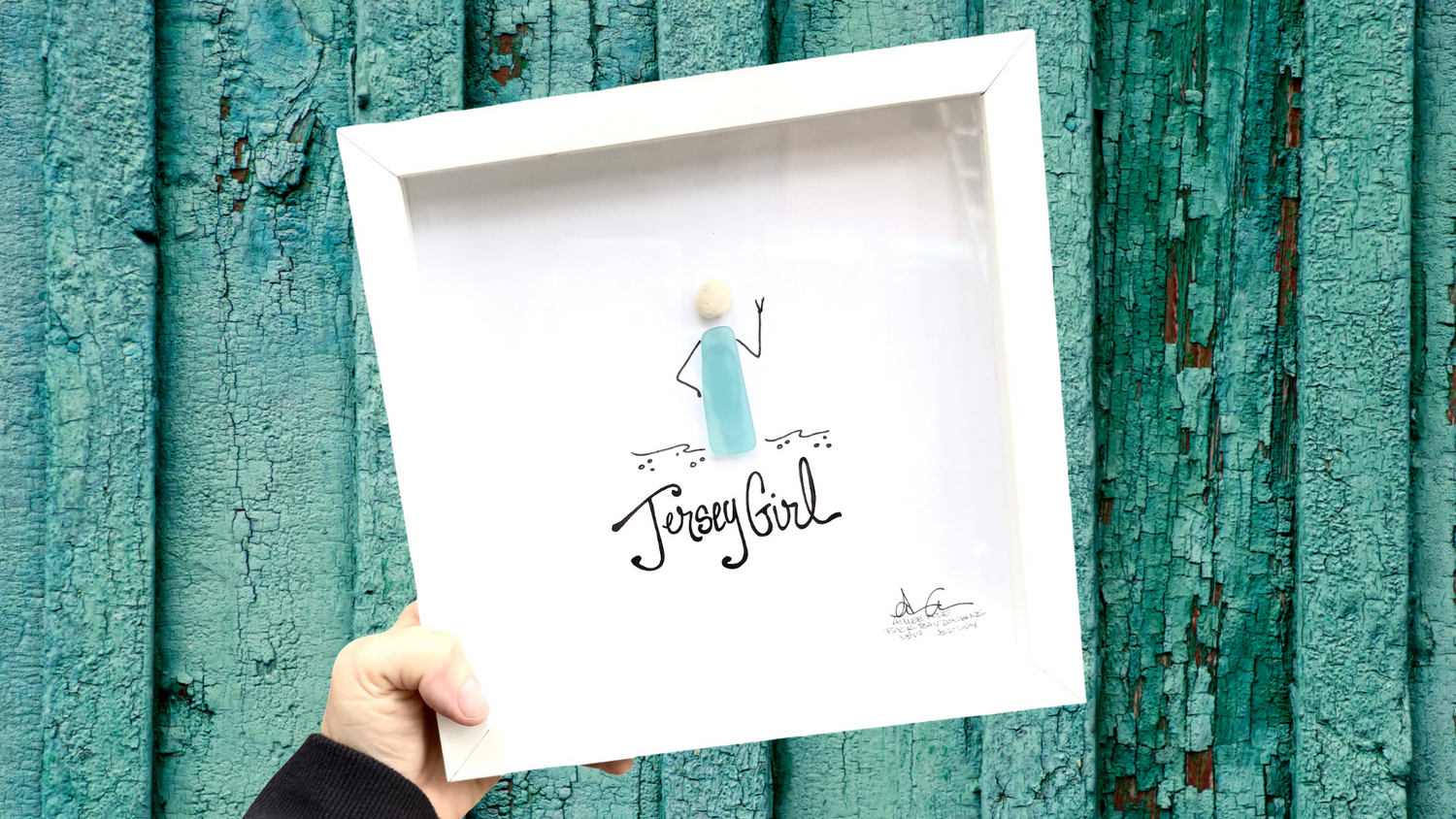 jersey girl 8inch sea glass art 