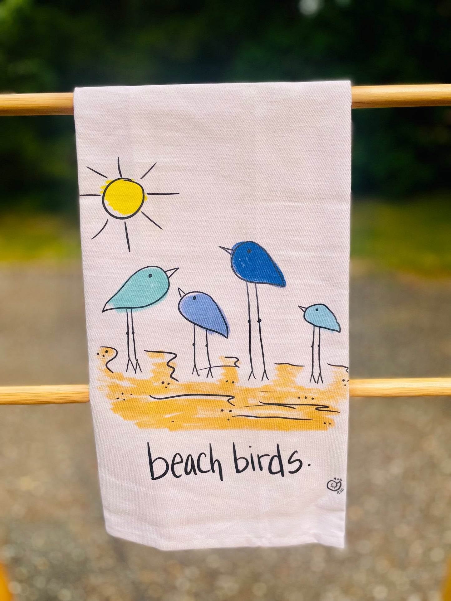 Beach Birds Tea Towel