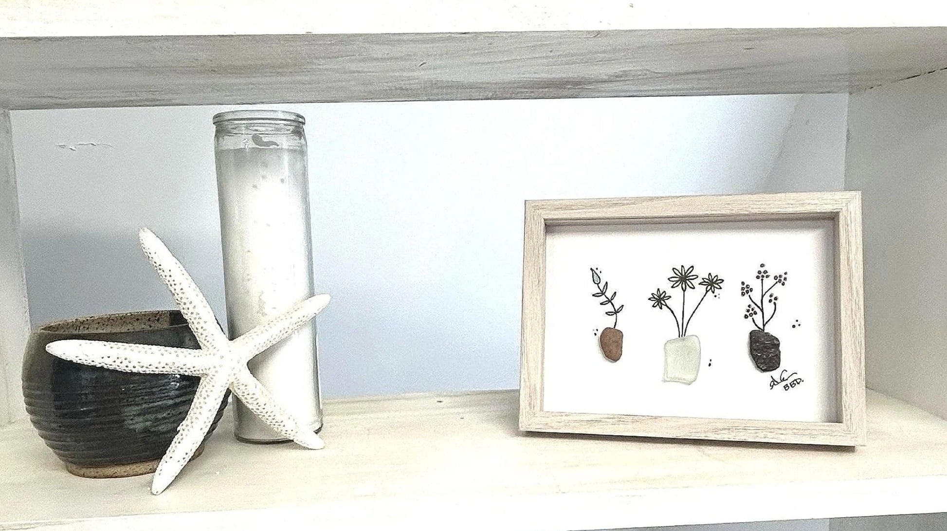 3 potted plants 5x7 whitewash one shelf bright 