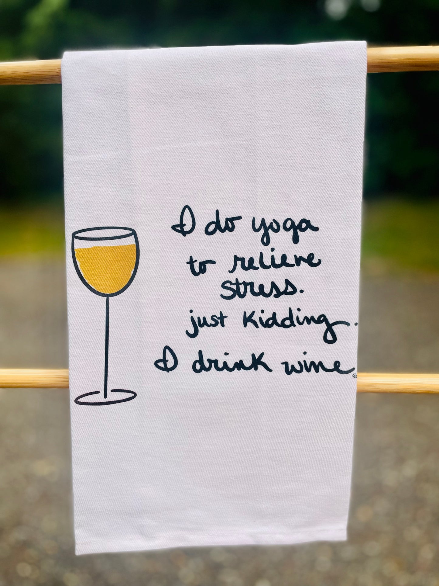 Yoga Wine Tea Towel