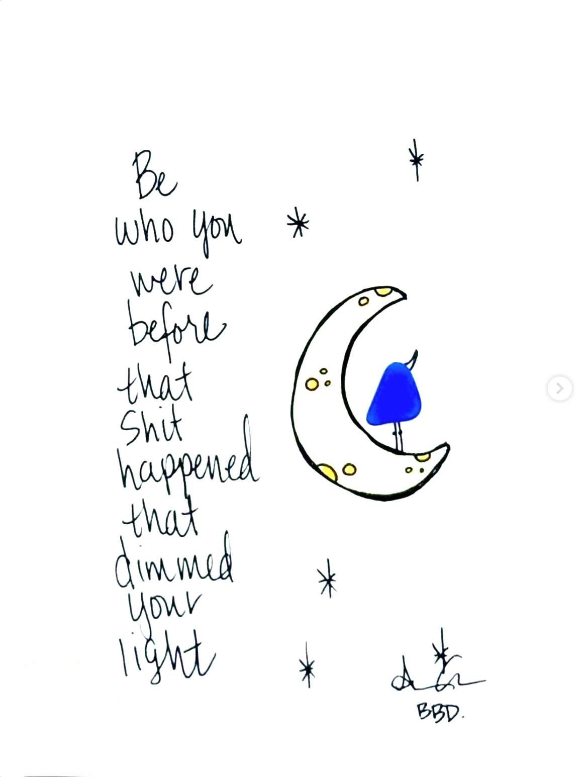 Be Who You Were - SLIM Sea Glass Art,  5x7 Whitewash Framed