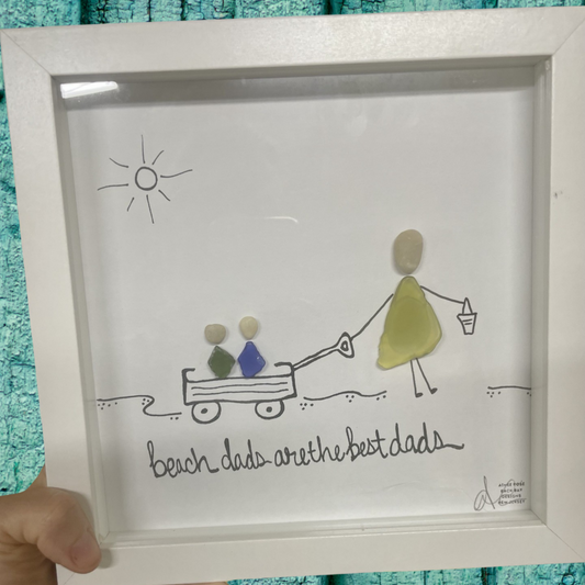 Beach dads best dads sea glass art 