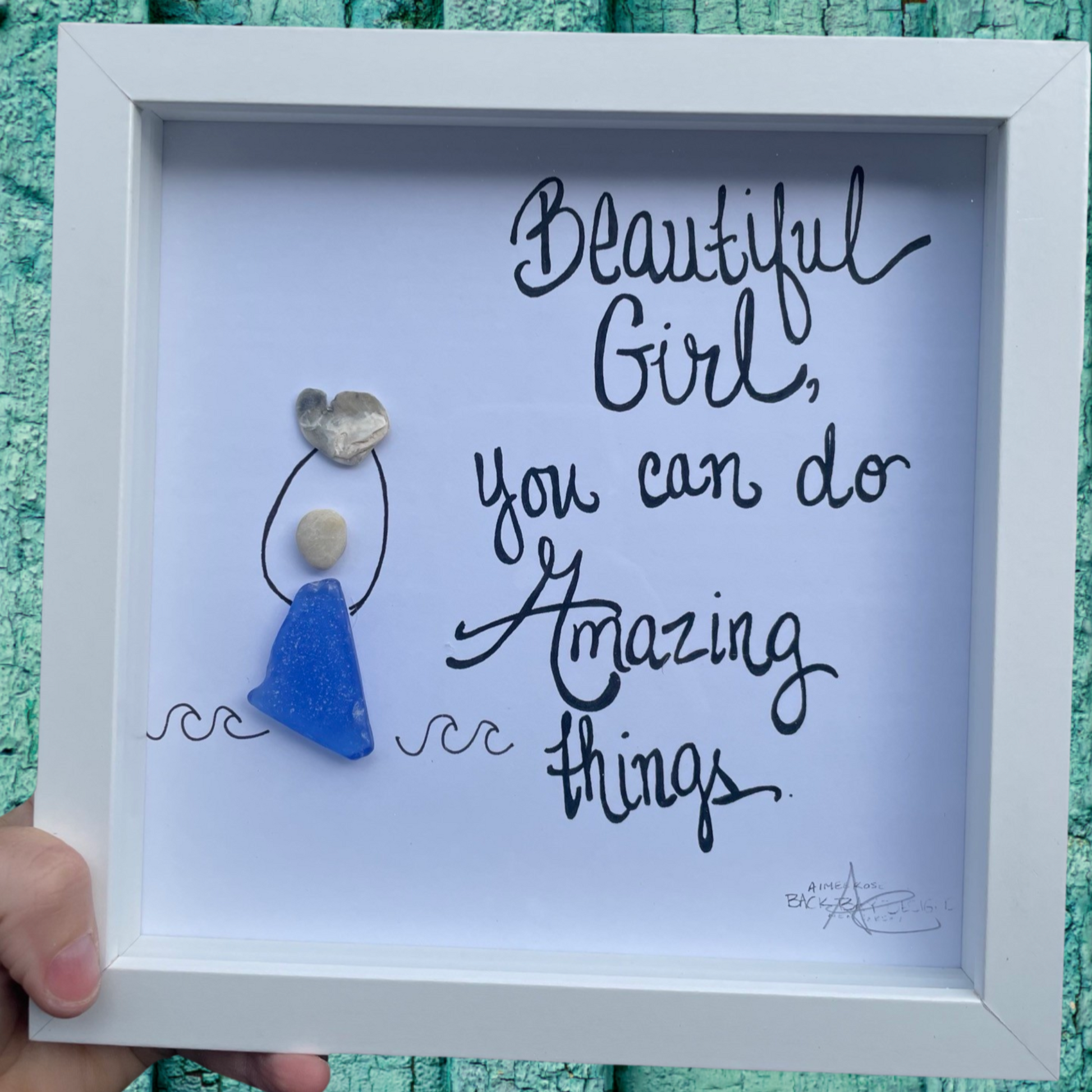 Beautiful Girl Sea Glass Art 