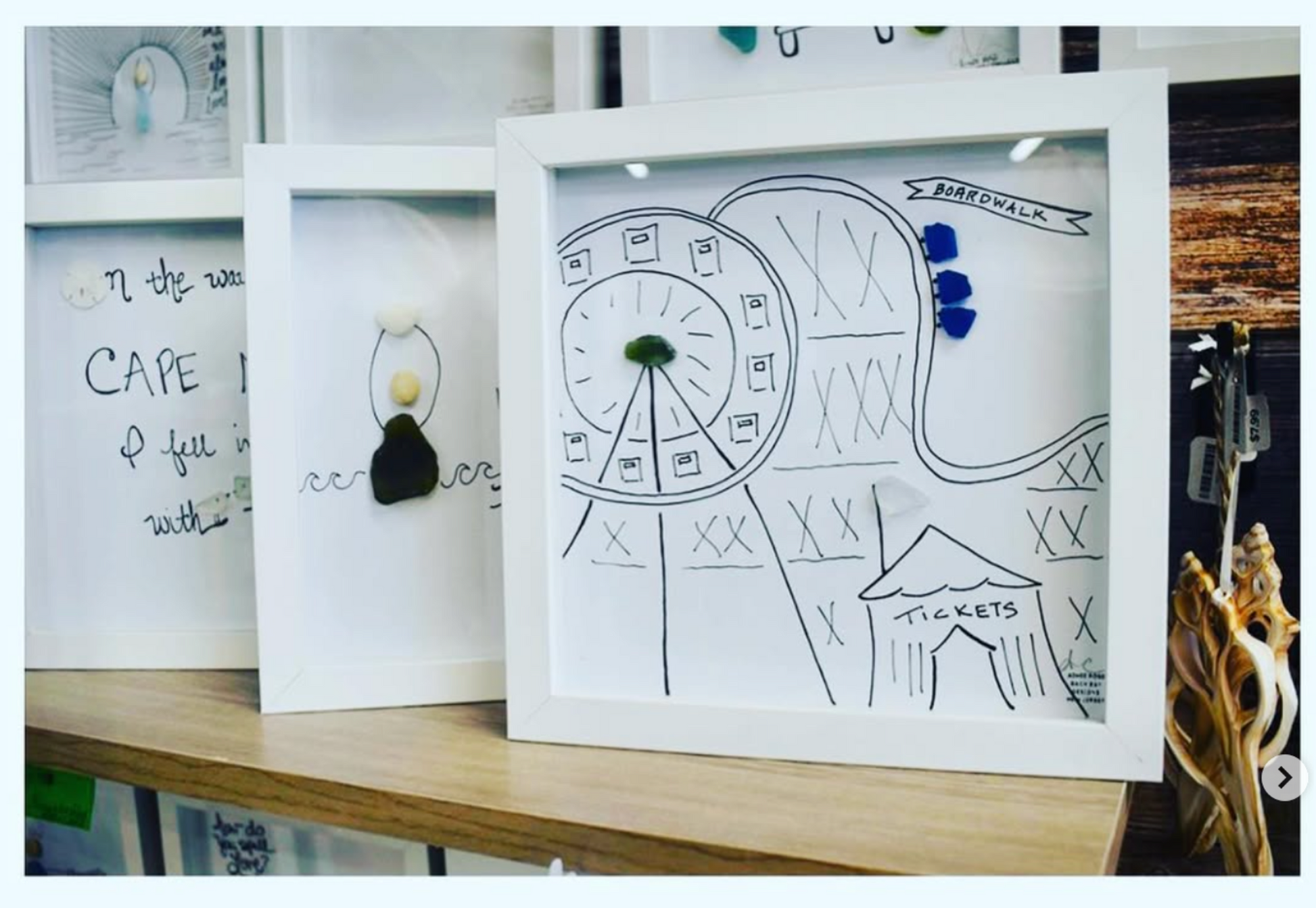 Boardwalk and On the way to Cape May 8x8 on shelf