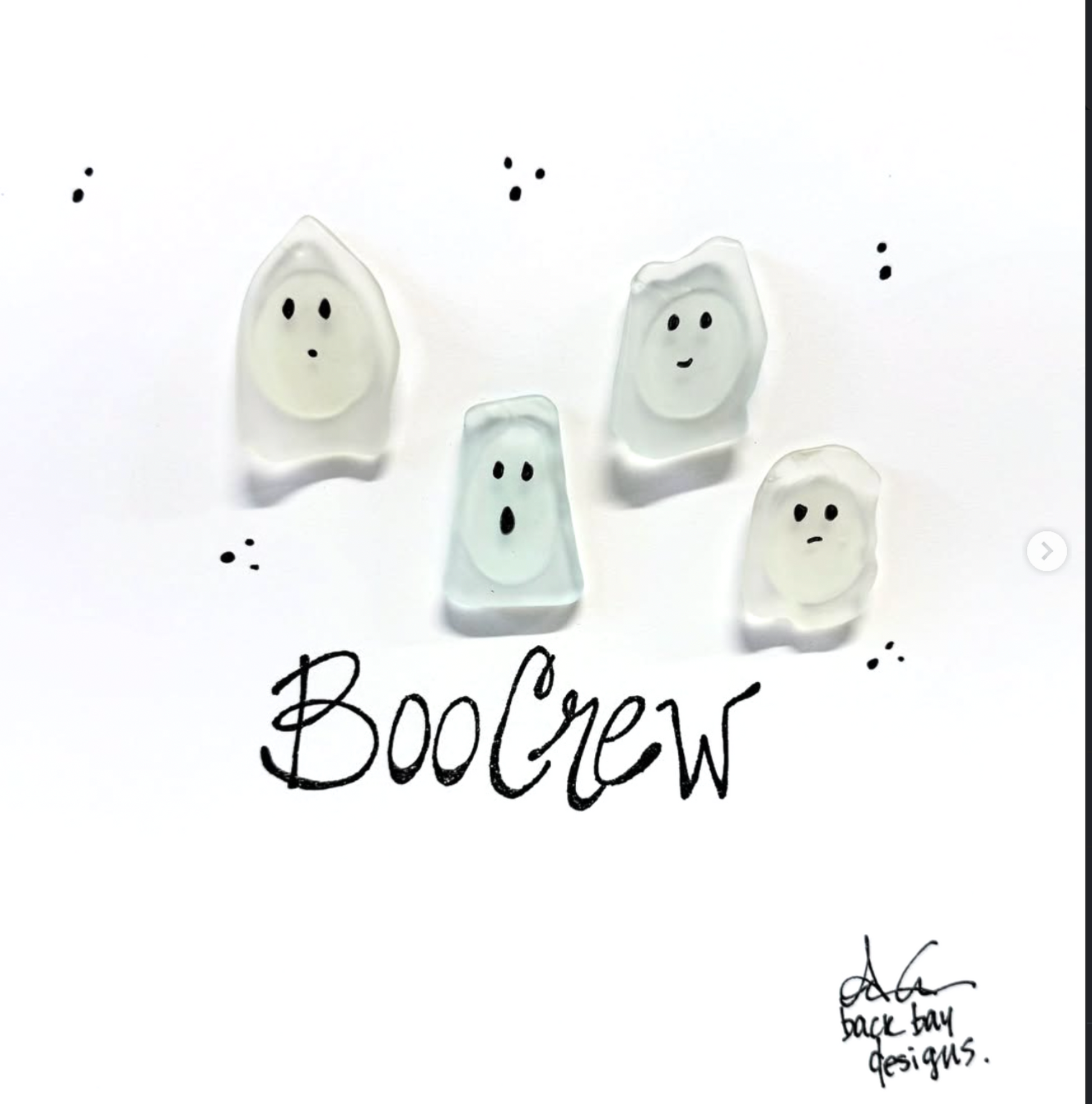 Boo crew custom sea glass art 8x8 