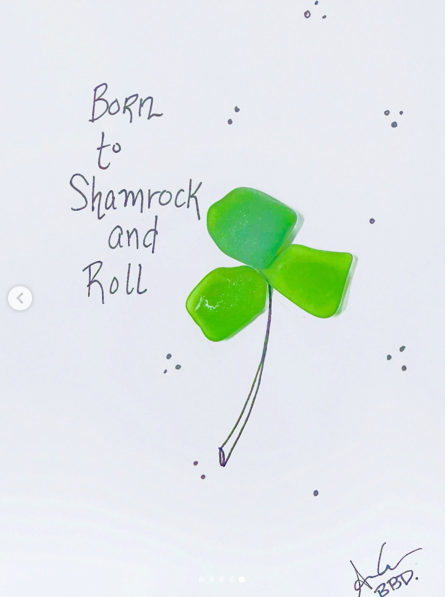 Born to Shamrock and Roll 5x7 sea glass art 