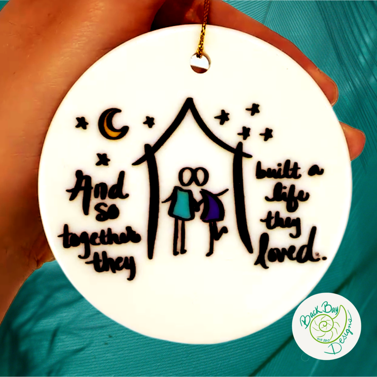 Built a life they loved ornament 3 inch 