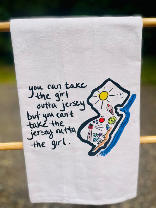 Girl Outta NJ Tea Towel