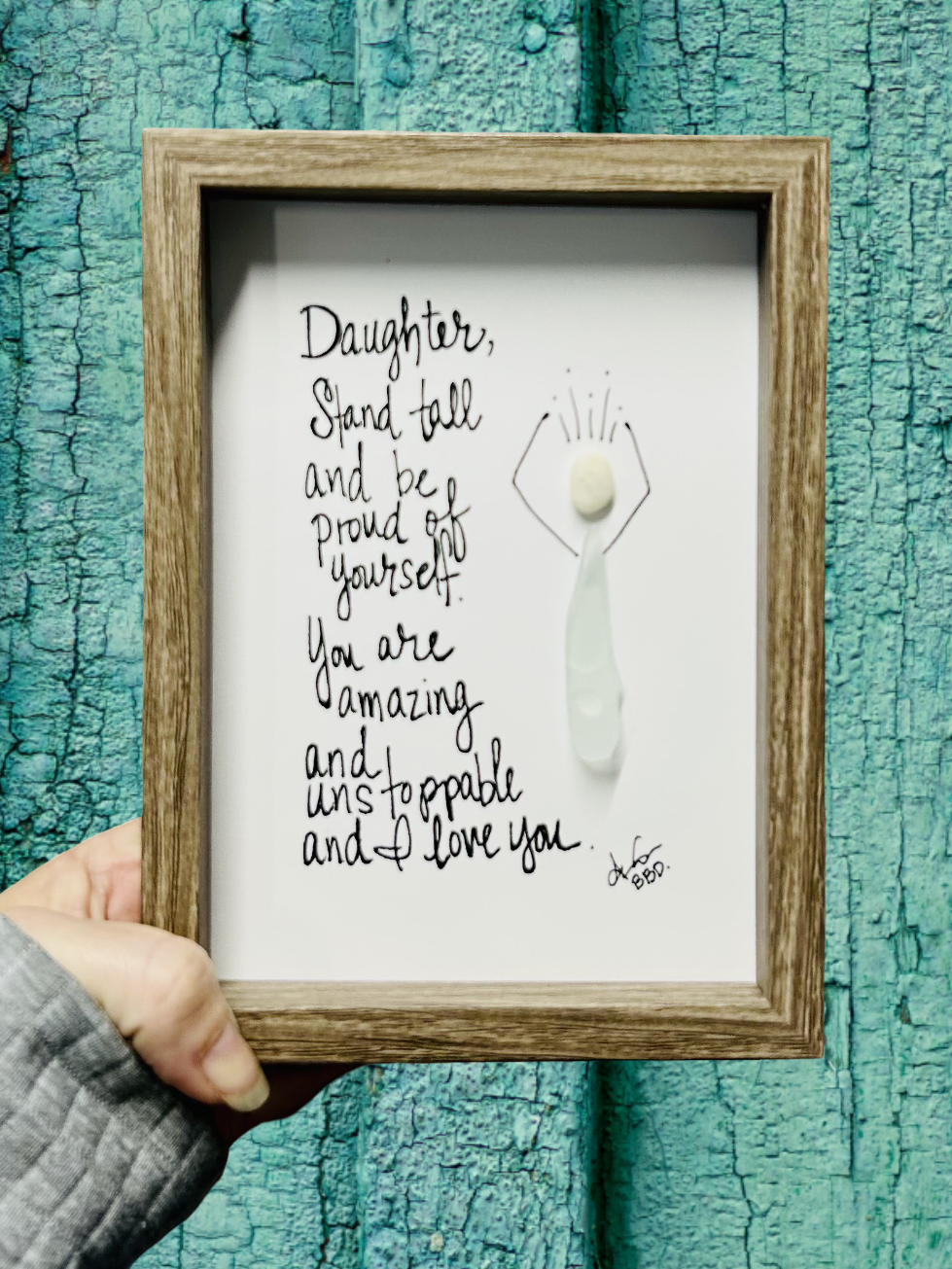 Daughter Stand Tall SLIM 5x7 Frame in Driftwood 