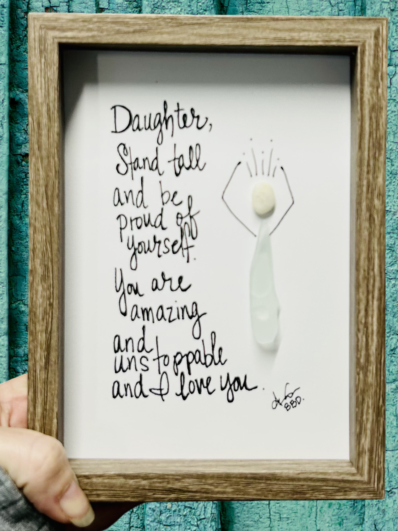 Daughter Stand Tall SLIM 5x7 Frame in Driftwood close