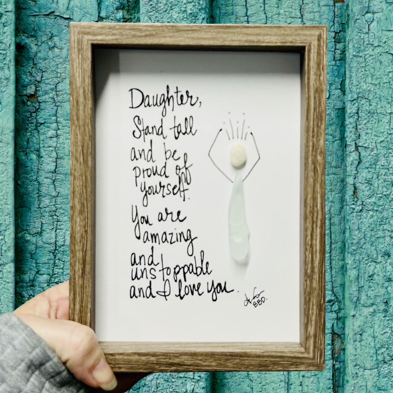 Daughter Stand Tall SLIM 5x7 Frame in Driftwood square