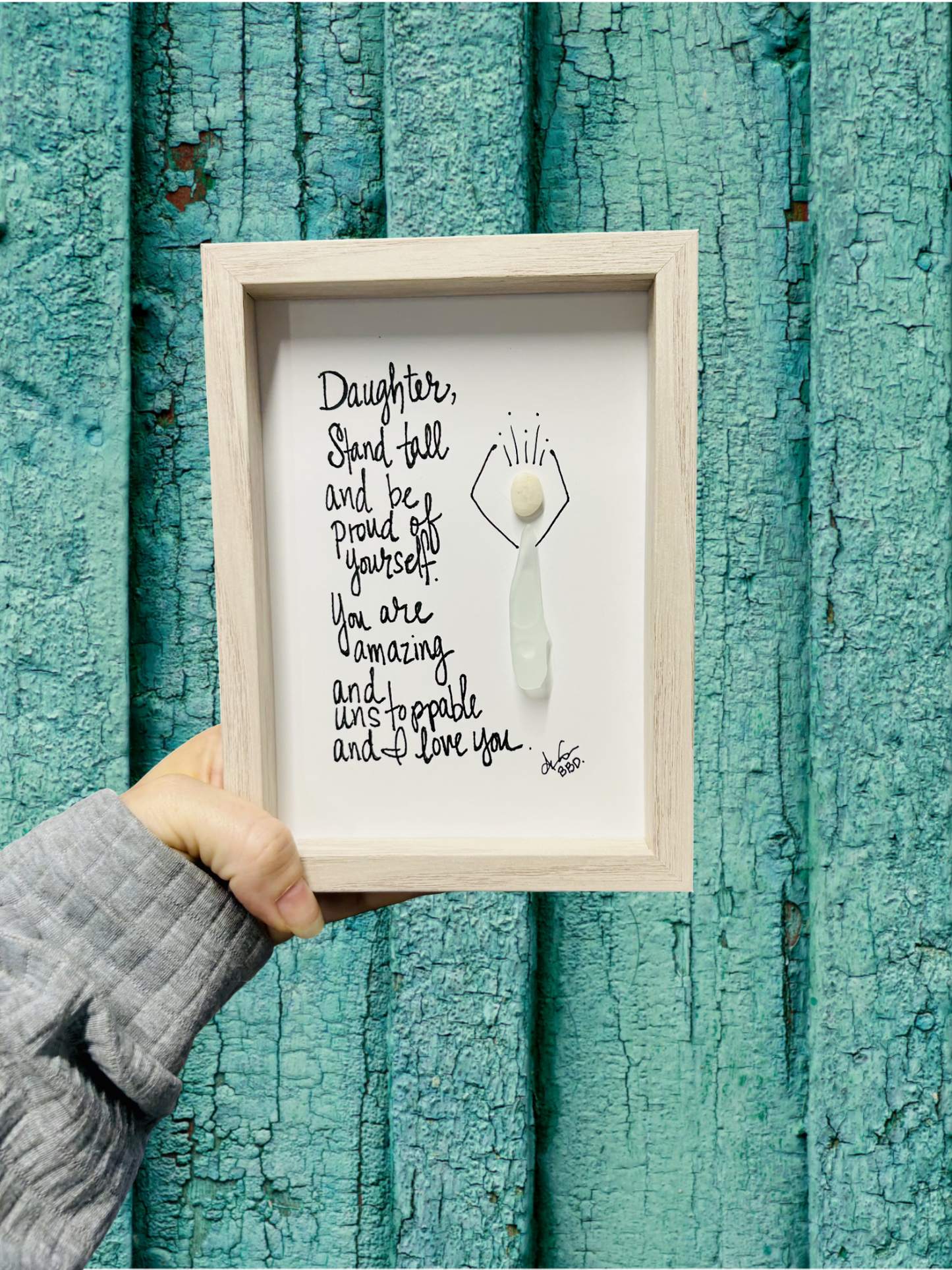 Daughter Stand Tall SLIM 5x7 Frame in Whitewash far away 