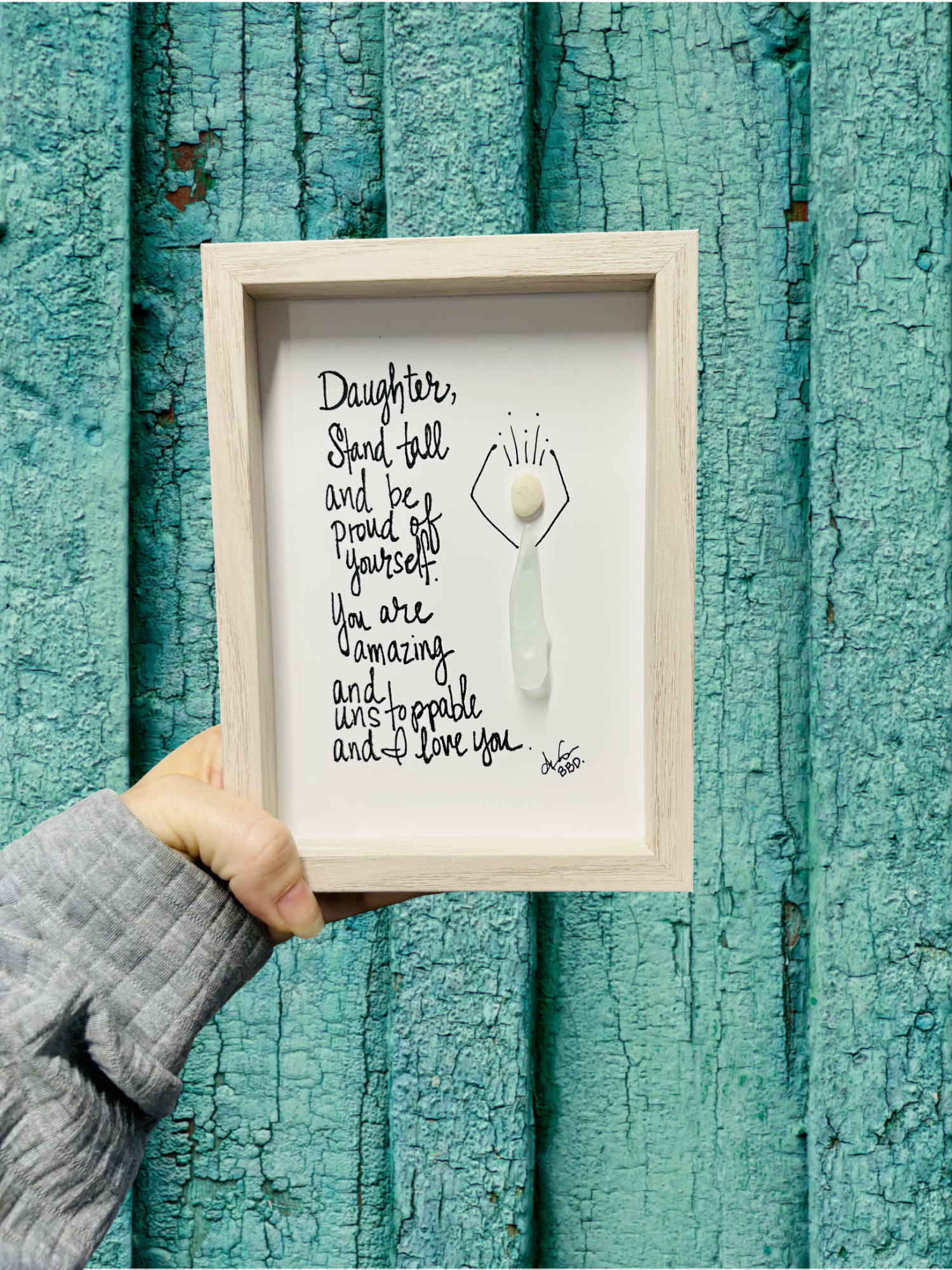 Daughter Stand Tall SLIM 5x7 Frame in Whitewash far away 