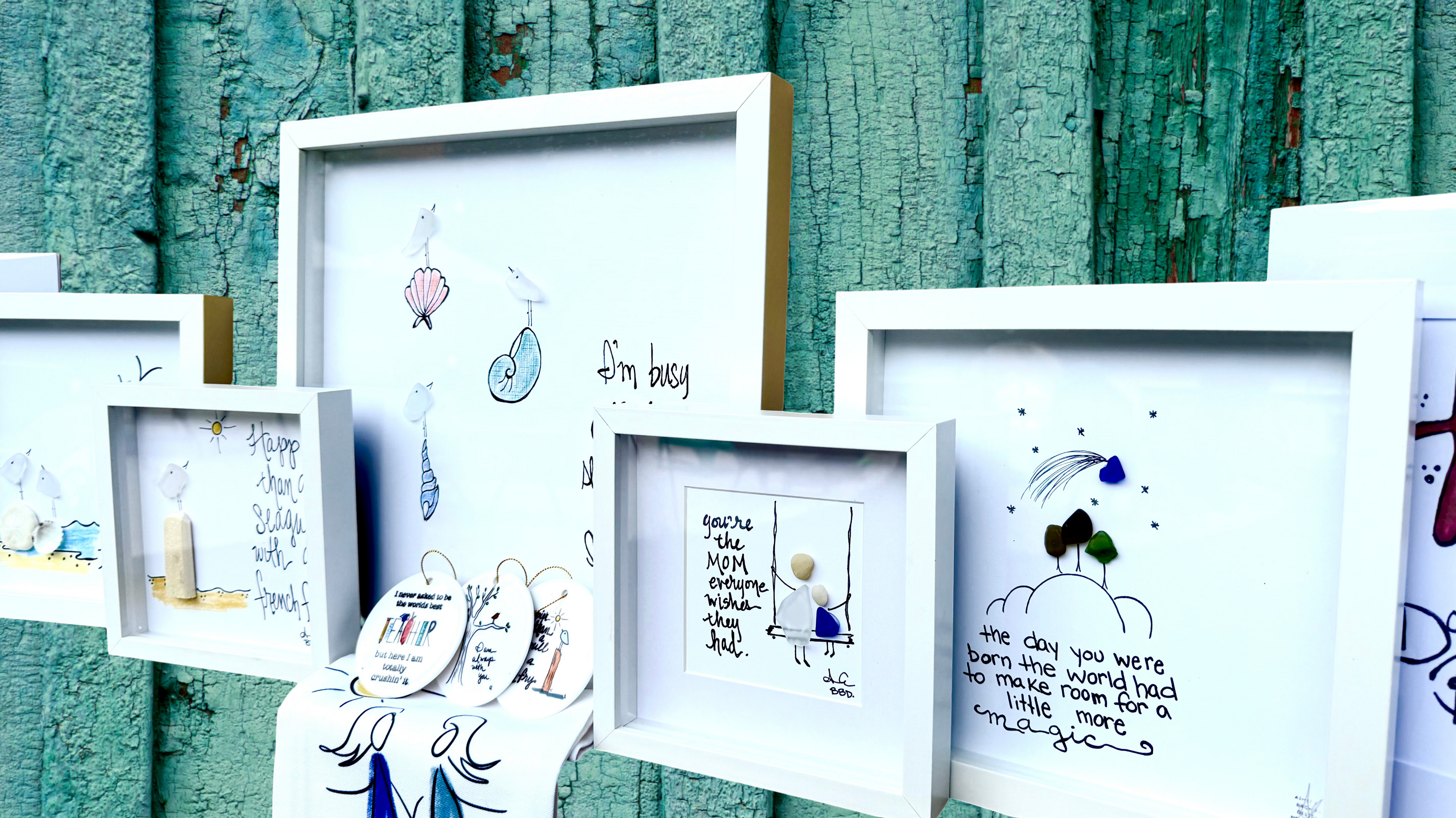 Diagonal Banner 1 BBD Assorted Sea GLass Art 