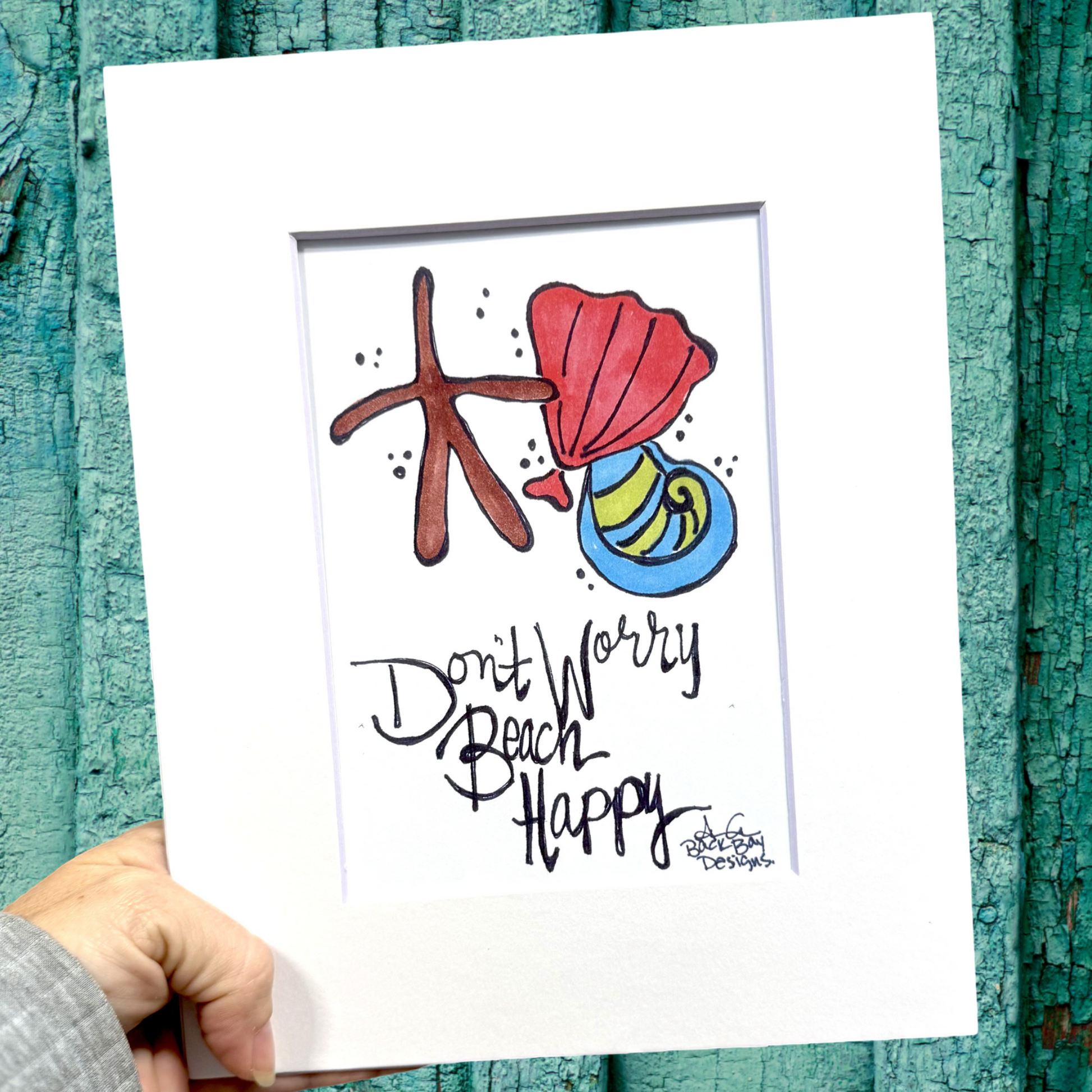 dont worry beach happy 8x10 matted print 
