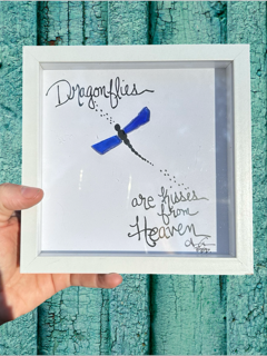 Dragonfly Heaven MINI 6in sea glass art