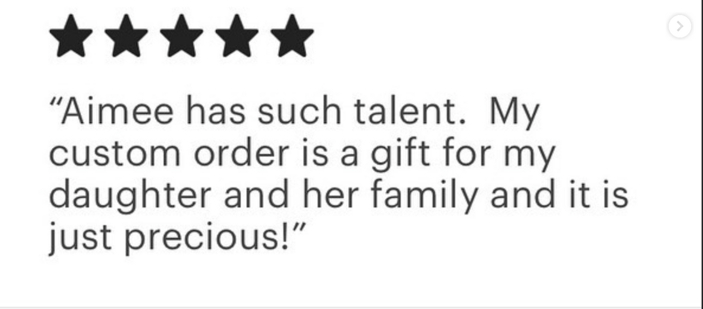 Etsy Review Custom Daughter 8in sea glass art 