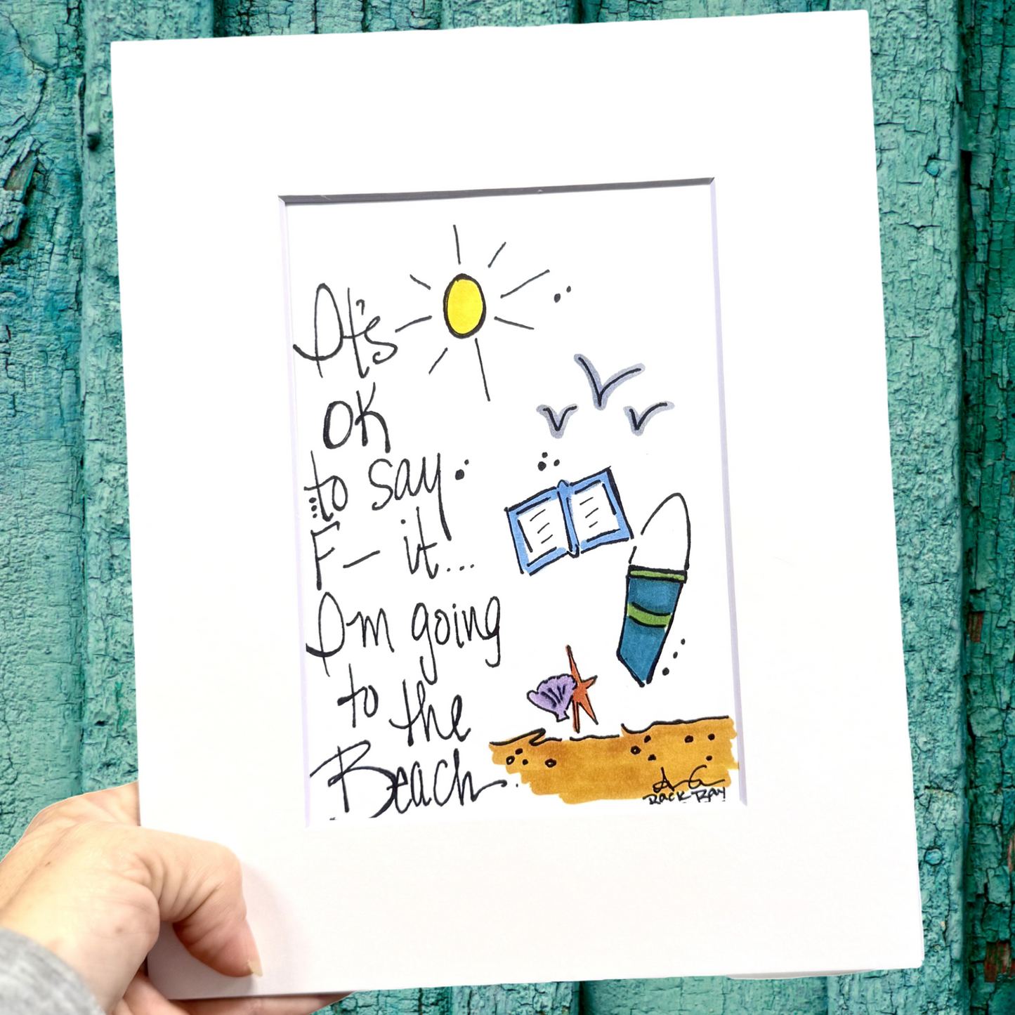 going to the beach 8x10 print 