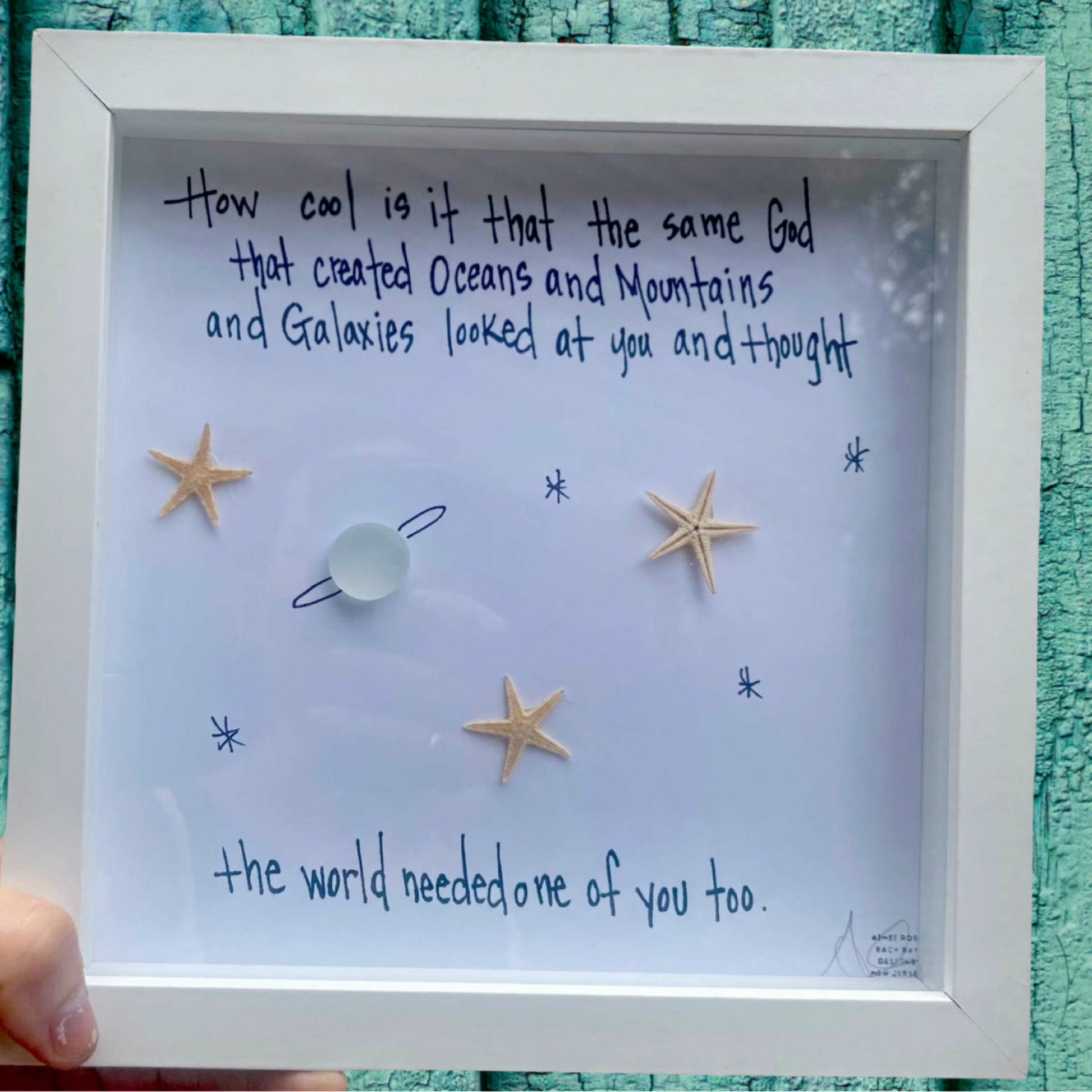 Galaxies sea glass art 