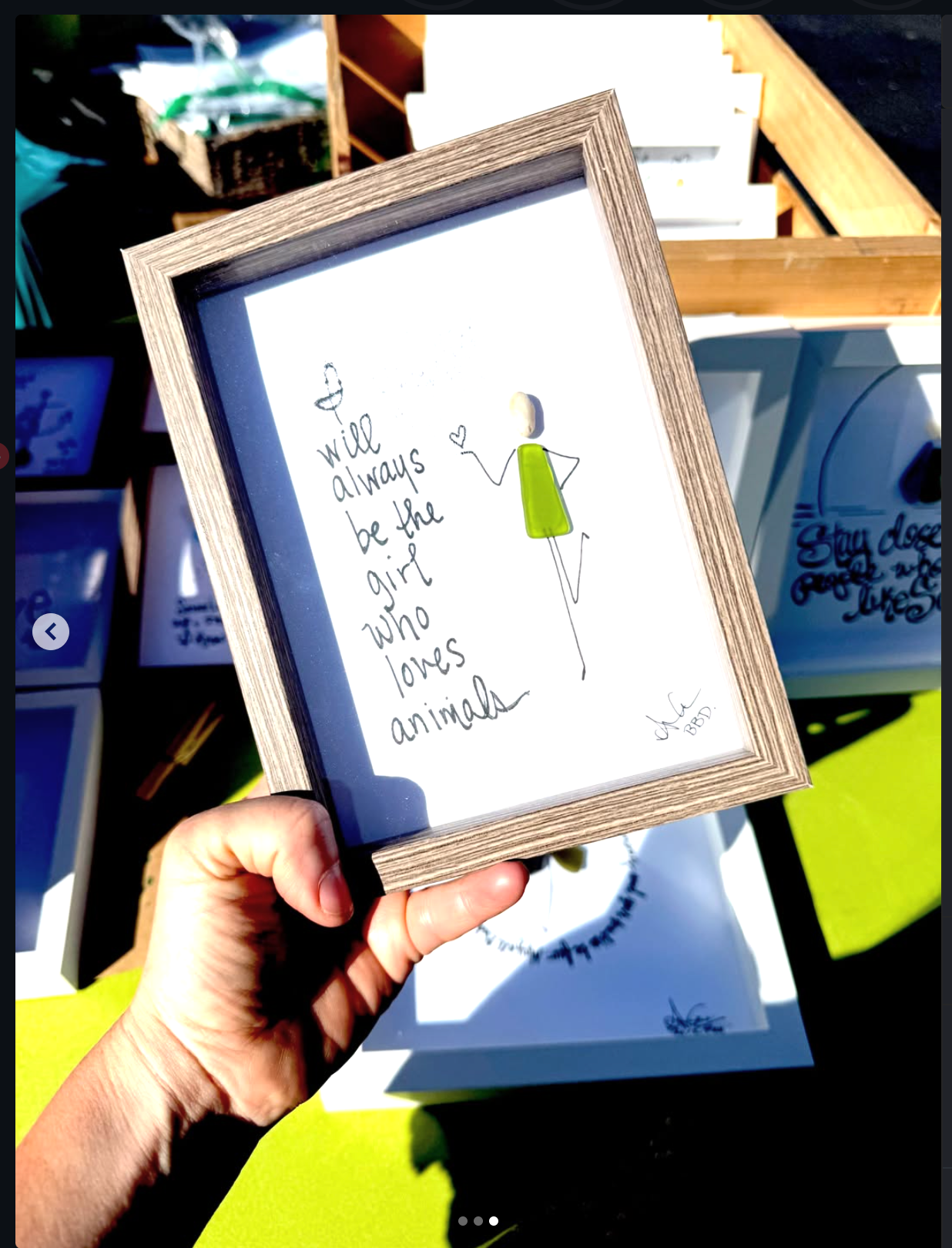 Girl who loves animals driftwood frame 5x7 hand held outside 