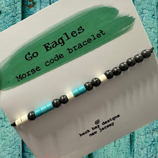 Go eagles morse code bracelet
