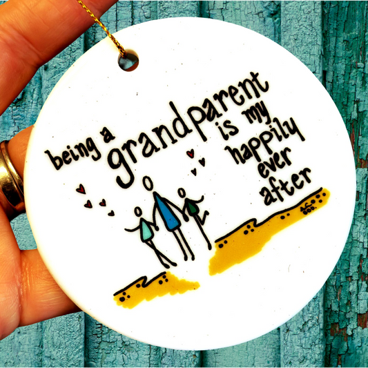 Grandparent Happily Ever after ornament 3 inch