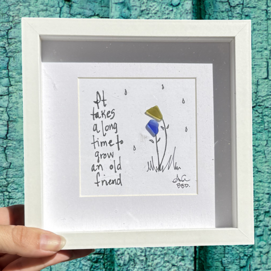 Grow An Old Friend MINI sea glass art 