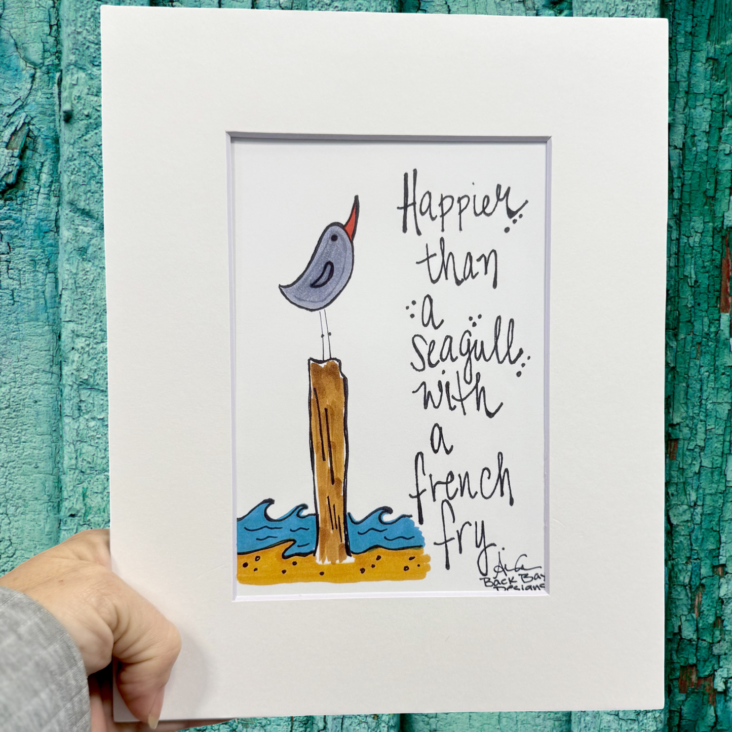 Seagull french fry 8x10 matted print 