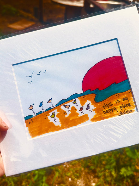Happy Place Bird Print