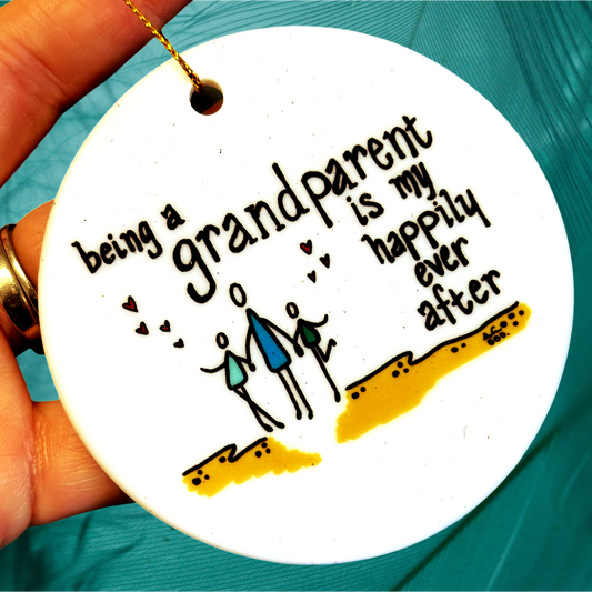 Grandparent gift ceramic ornament