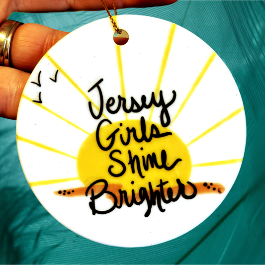 Jersey girls shine brighter ceramic ornament