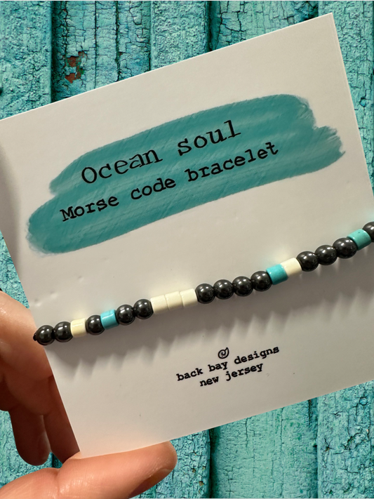 Ocean soul Morse code bracelet