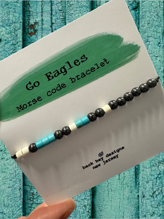 Go eagles Morse code bracelet