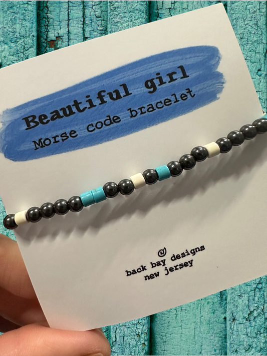 Beautiful girl Morse code bracelet