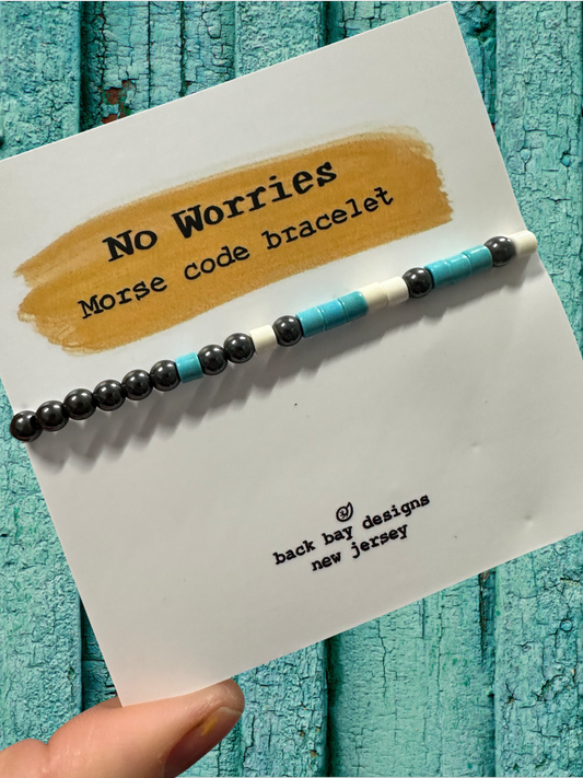 No worries Morse code bracelet