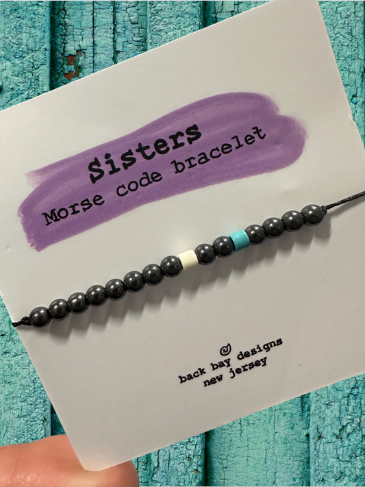 Sisters Morse code bracelet