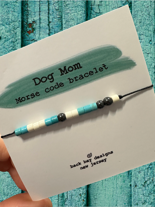 Dog mom Morse code bracelet