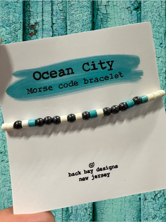 Ocean City Morse code bracelet